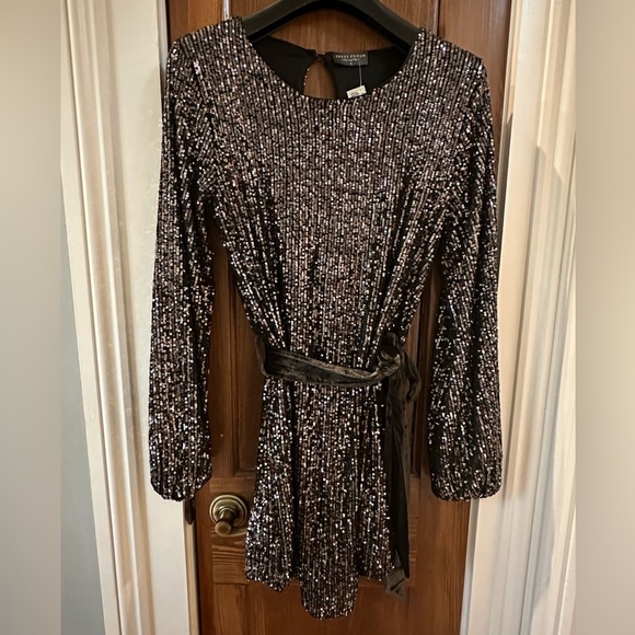 Dress Forum Dresses & Skirts - NEW Sequin Dress with Velvet Ribbon Belt